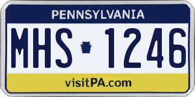 PA license plate MHS1246