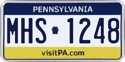 PA license plate MHS1248