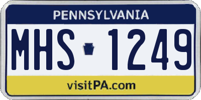 PA license plate MHS1249