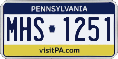 PA license plate MHS1251