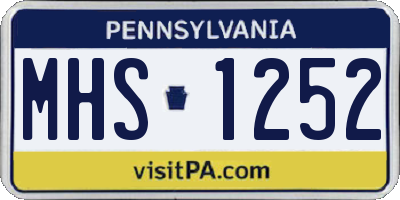 PA license plate MHS1252