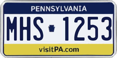 PA license plate MHS1253