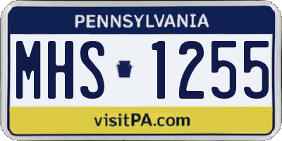 PA license plate MHS1255