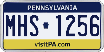 PA license plate MHS1256