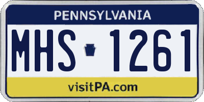PA license plate MHS1261