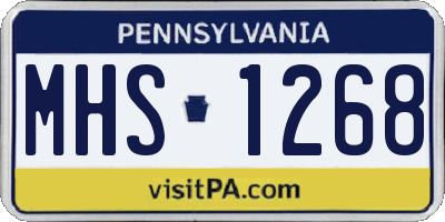 PA license plate MHS1268