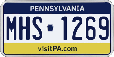 PA license plate MHS1269