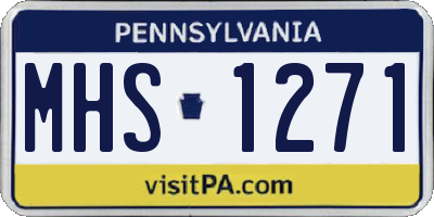 PA license plate MHS1271