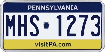 PA license plate MHS1273