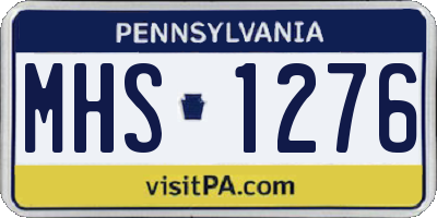 PA license plate MHS1276