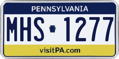 PA license plate MHS1277