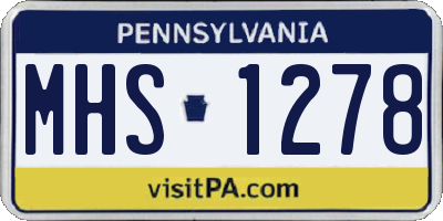 PA license plate MHS1278