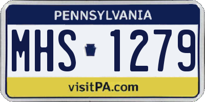 PA license plate MHS1279