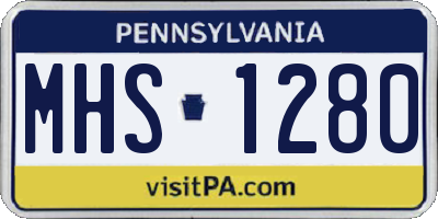 PA license plate MHS1280