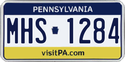 PA license plate MHS1284