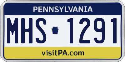 PA license plate MHS1291