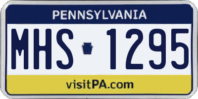 PA license plate MHS1295