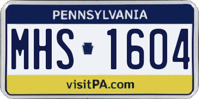 PA license plate MHS1604