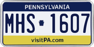 PA license plate MHS1607