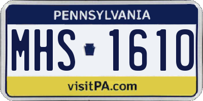 PA license plate MHS1610