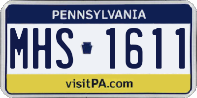 PA license plate MHS1611