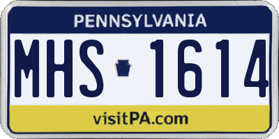 PA license plate MHS1614