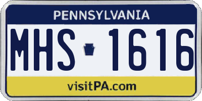 PA license plate MHS1616