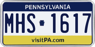 PA license plate MHS1617