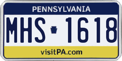 PA license plate MHS1618