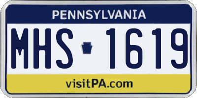 PA license plate MHS1619