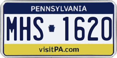 PA license plate MHS1620
