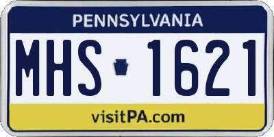 PA license plate MHS1621