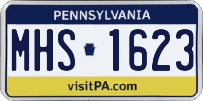 PA license plate MHS1623