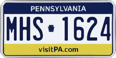 PA license plate MHS1624
