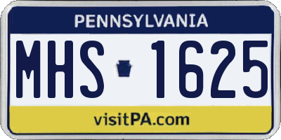 PA license plate MHS1625