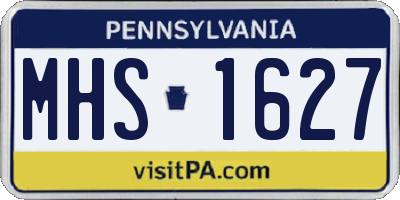 PA license plate MHS1627