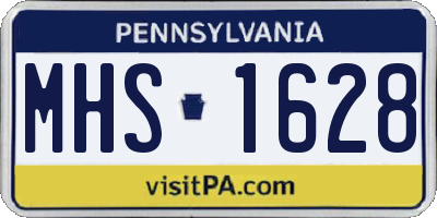 PA license plate MHS1628