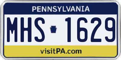 PA license plate MHS1629