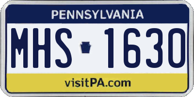 PA license plate MHS1630