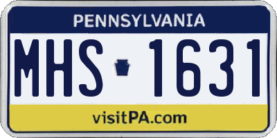 PA license plate MHS1631