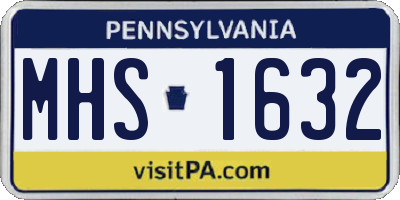 PA license plate MHS1632
