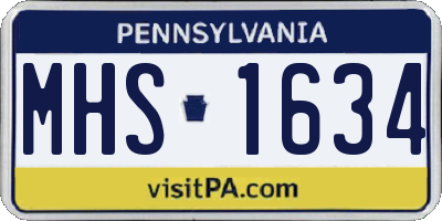 PA license plate MHS1634