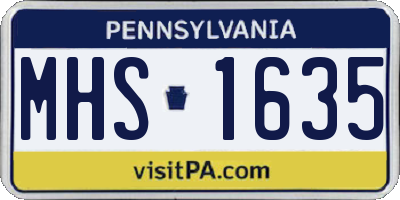 PA license plate MHS1635