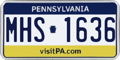 PA license plate MHS1636