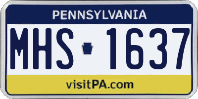 PA license plate MHS1637