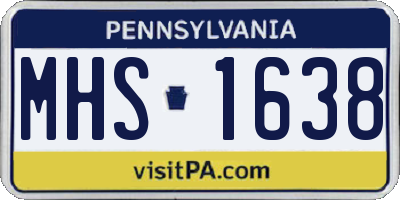 PA license plate MHS1638