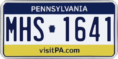 PA license plate MHS1641