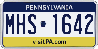 PA license plate MHS1642