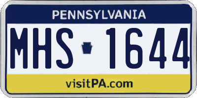 PA license plate MHS1644