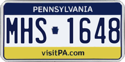 PA license plate MHS1648